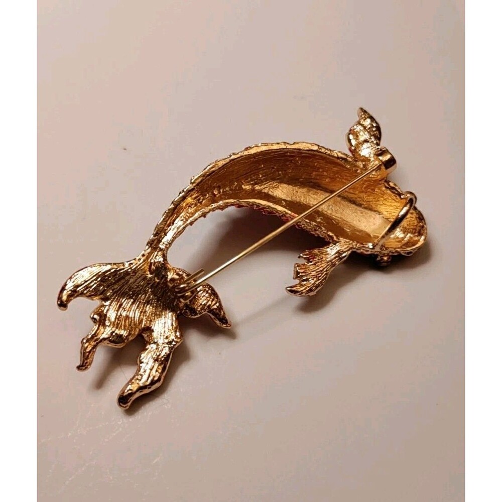 Red Koi Fish Brooch/Pendant Rhinestone - Picture 4 of 6